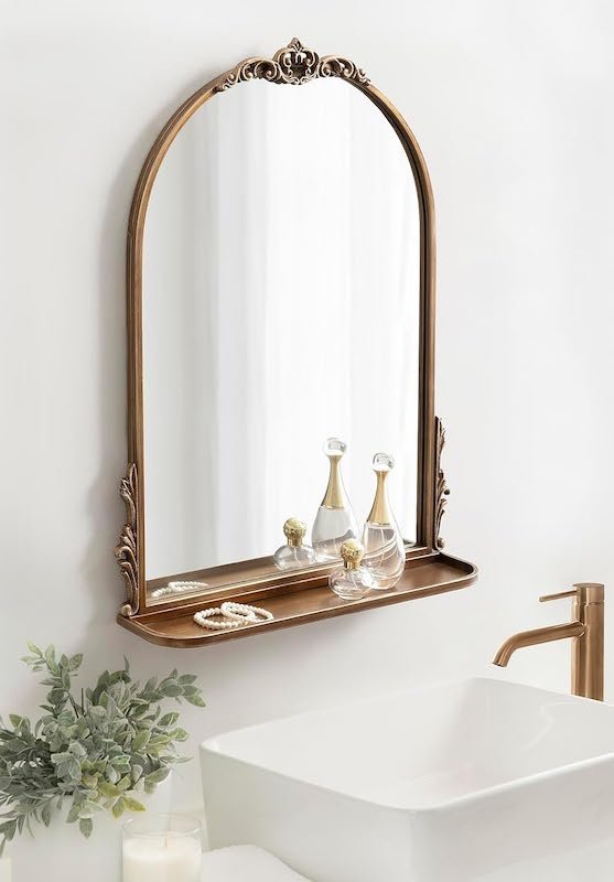 Bathroom Upgrades - Vintage Shelf Mirror