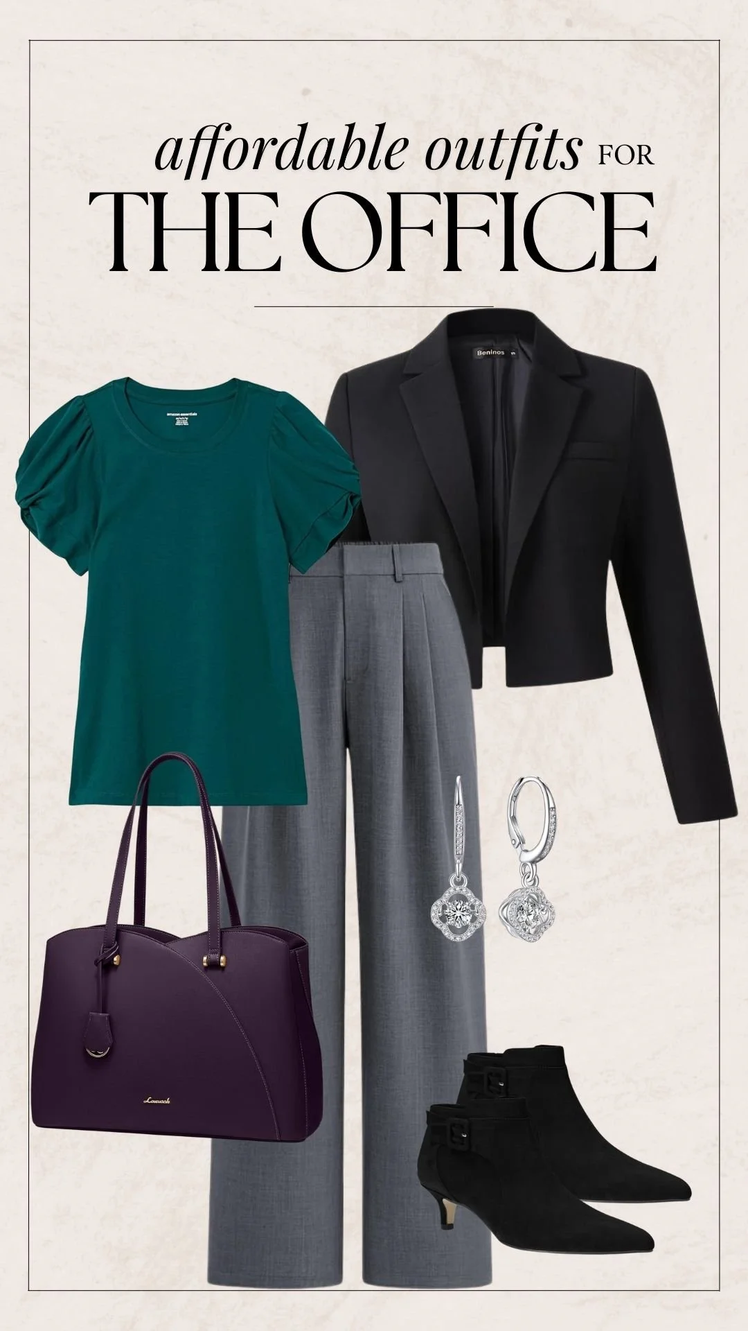 Business Casual Work Outfit Ideas - Puff Sleeve + Trousers