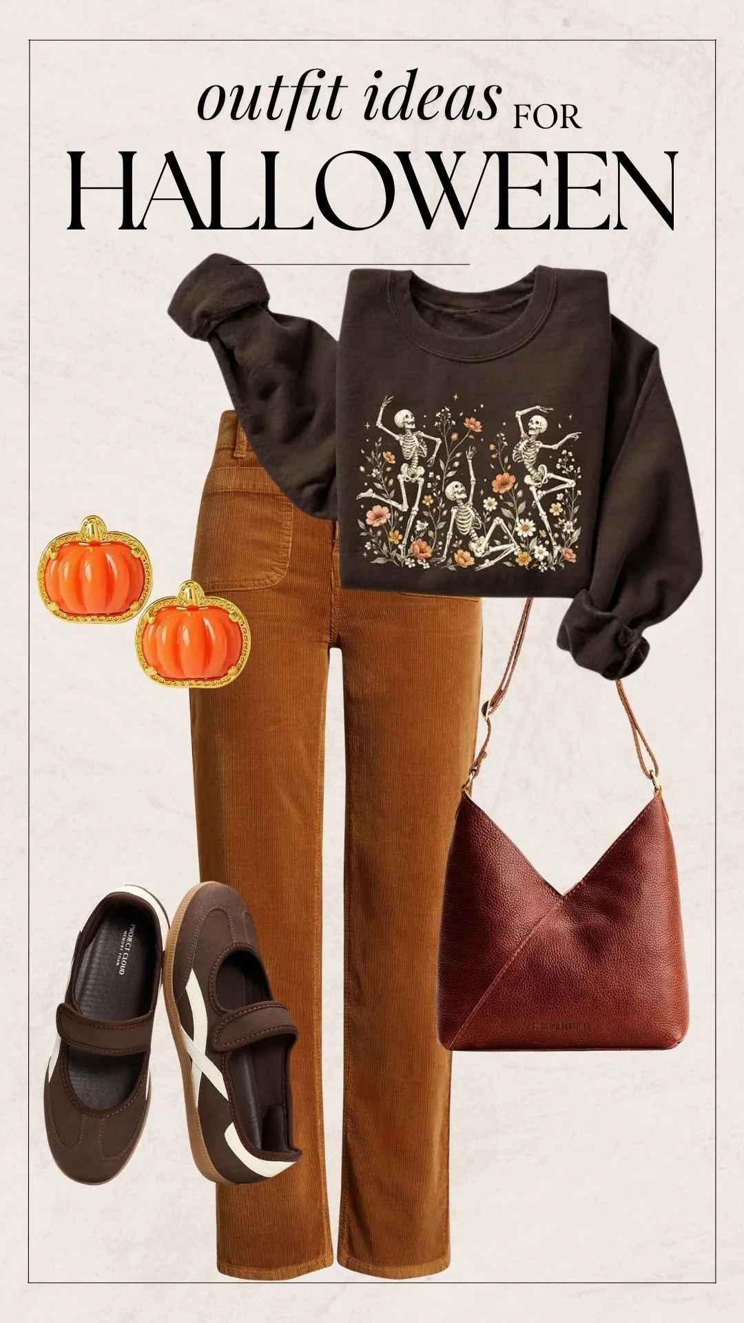 Halloween Themed Outfit Ideas - Skeleton Graphic Sweatshirt