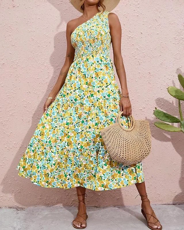 Best Spring Dresses On Amazon - One Shoulder Casual Dress