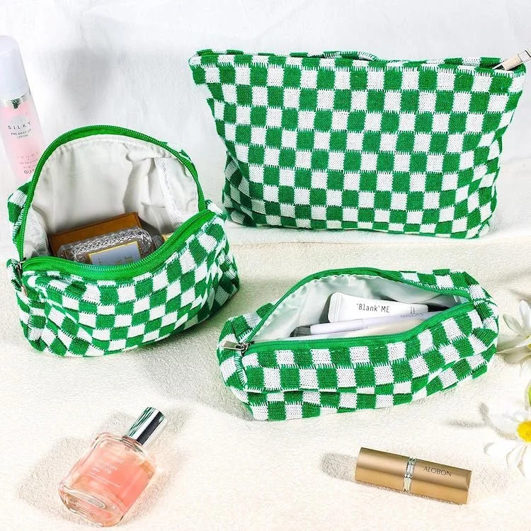 Best Aesthetic School Supplies - Checkered Wool Pencil Case