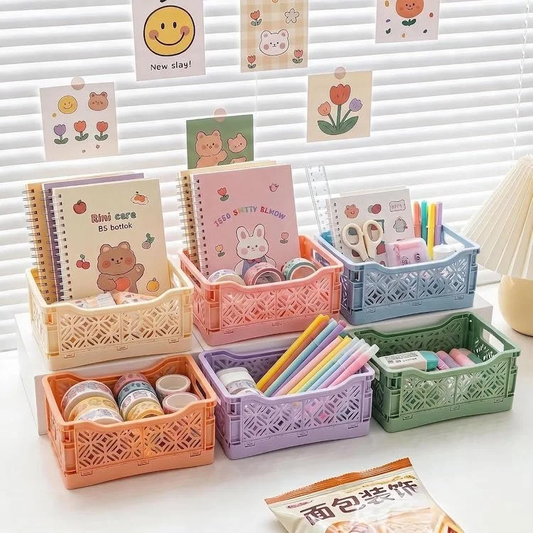 Best Aesthetic School Supplies - Pastel Storage Basket