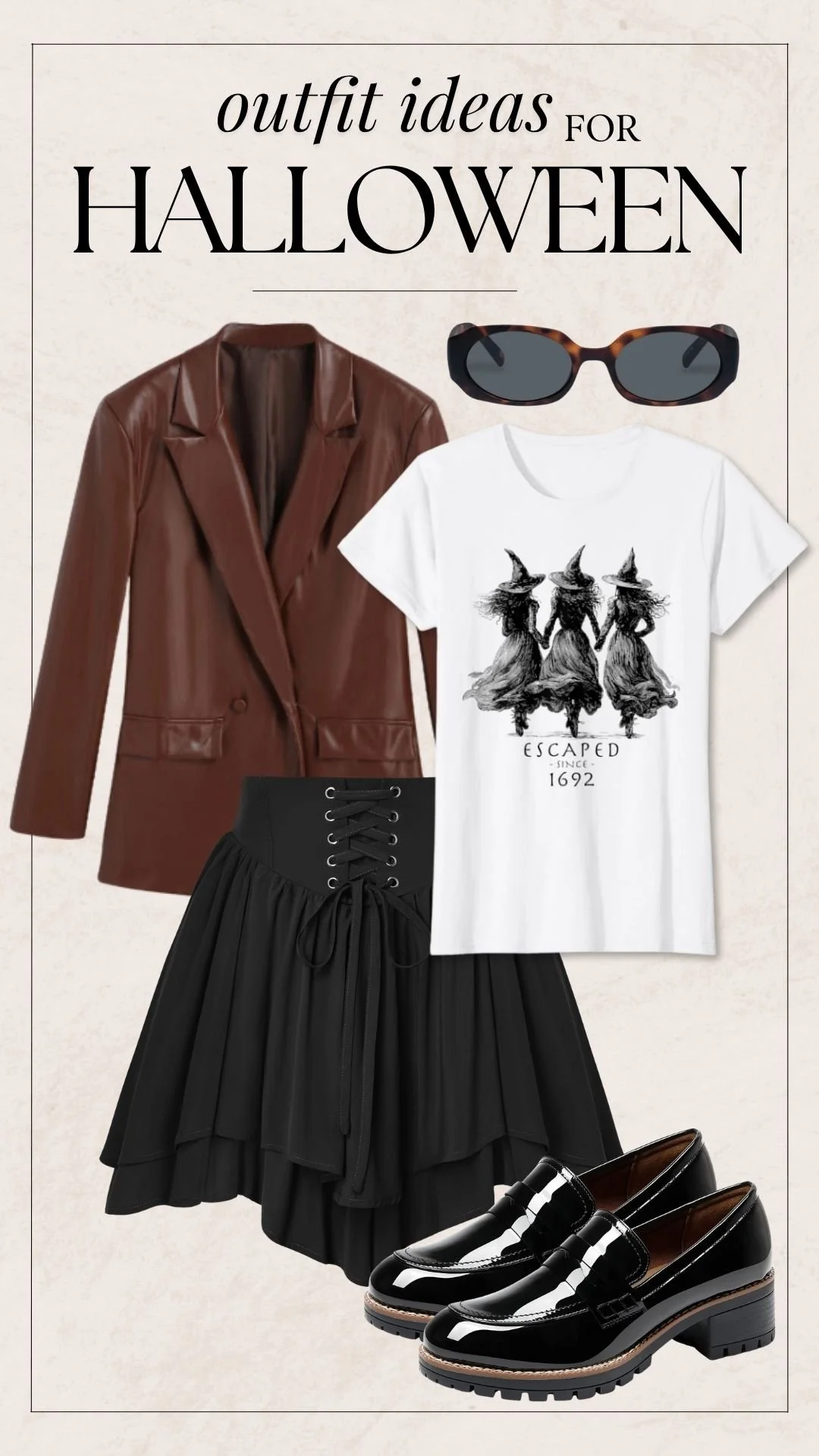 Halloween Themed Outfit Ideas - White Witches Tee + Skirt