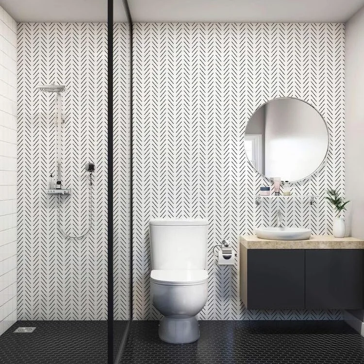 Bathroom Upgrades - Peel and Stick Wallpaper