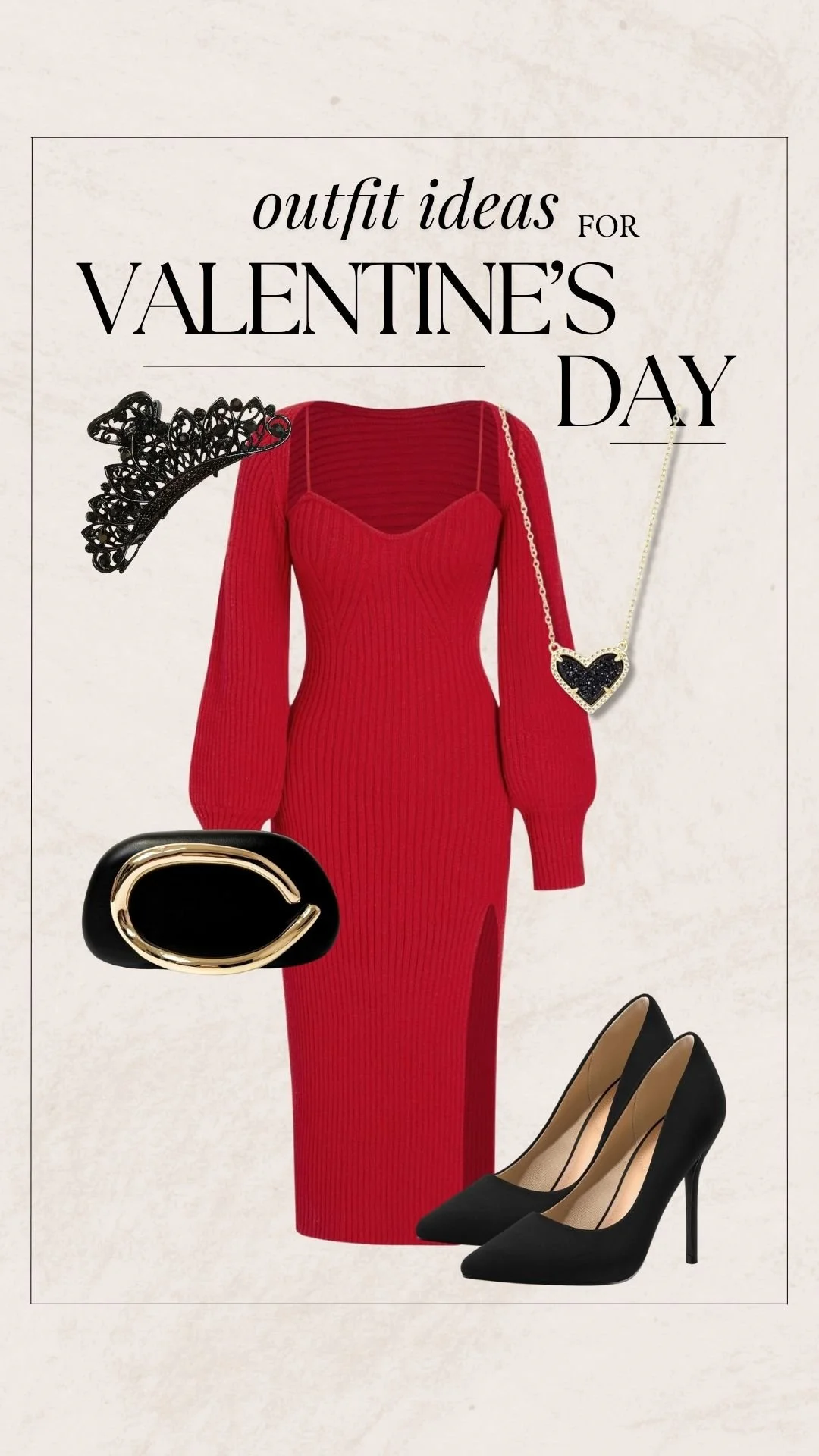 Valentine's Day Outfit Ideas - Red Sweater Dress