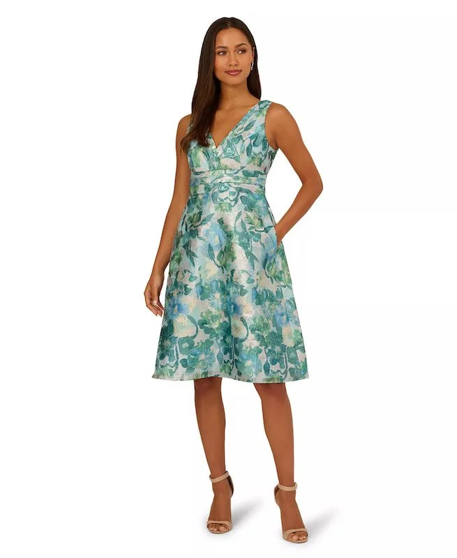 Best Spring Wedding Guest Dresses - Adrianna Papell Floral Jacquard Cocktail Dress