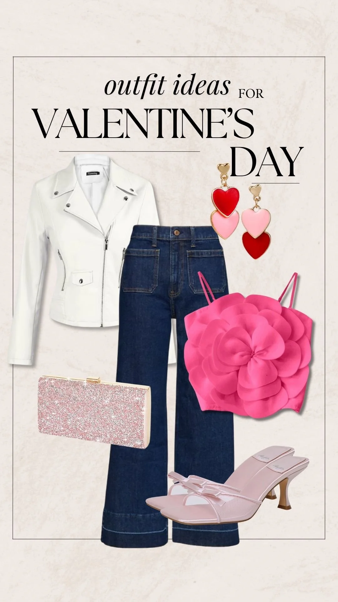Valentine's Day Outfit Ideas - Floral Crop + Jeans