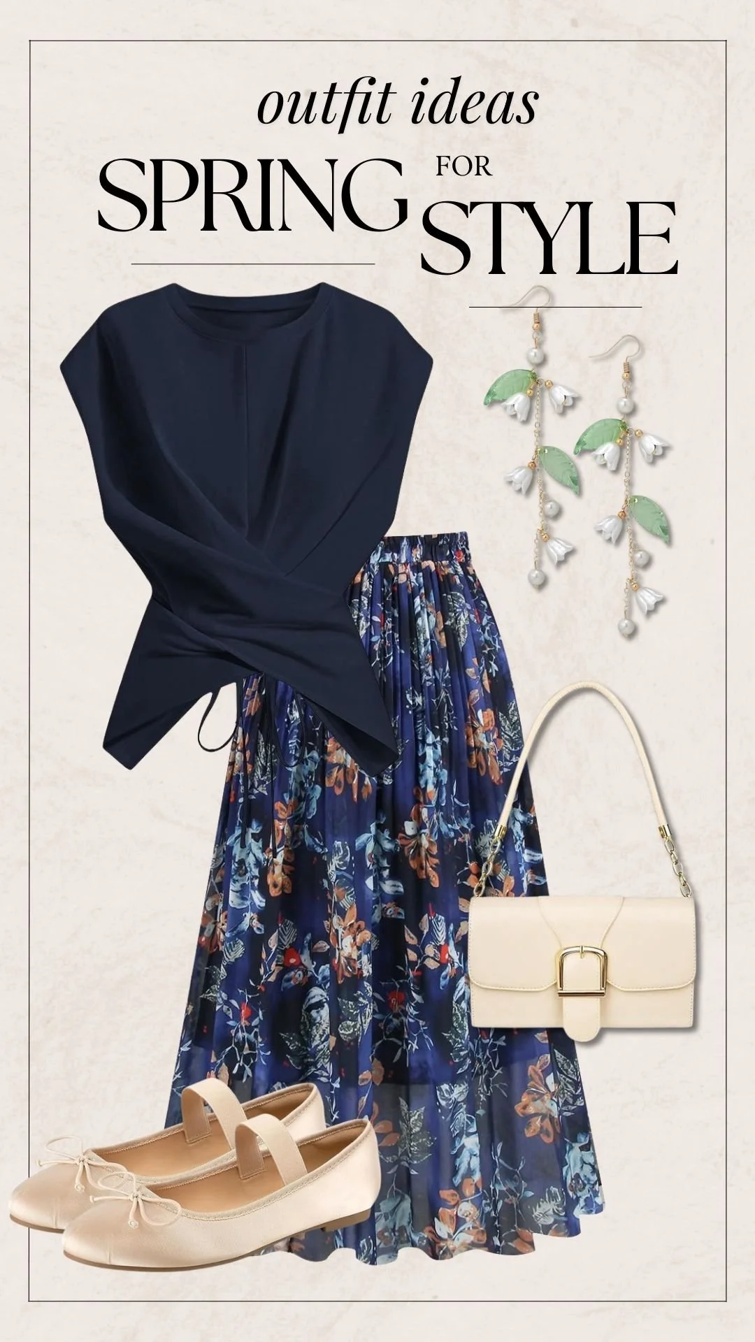 Cute Spring Outfit Ideas - Wrap Top + Floral Maxi Skirt