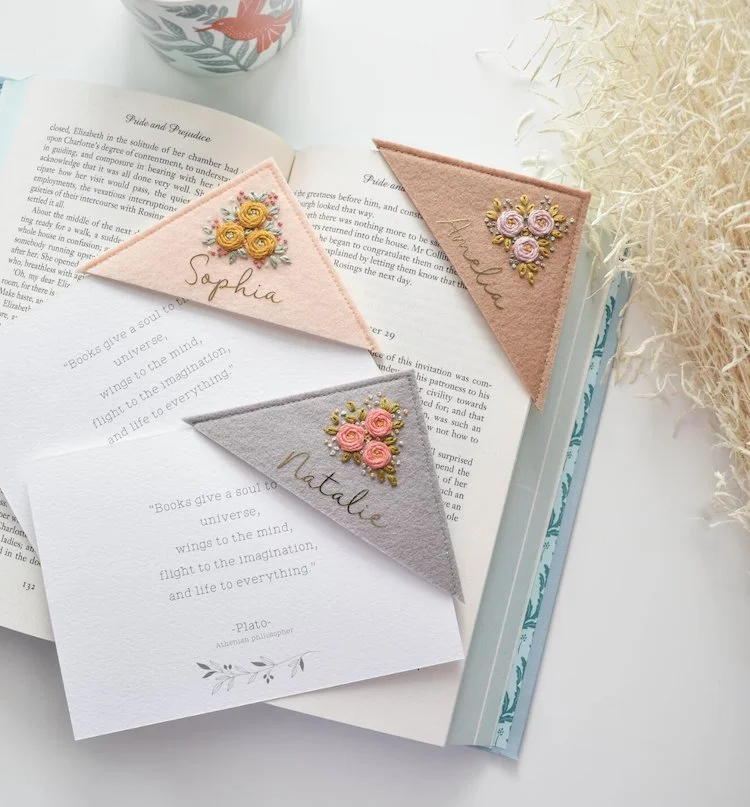 Best Gift Ideas Under $100 - Embroidered Corner Bookmark