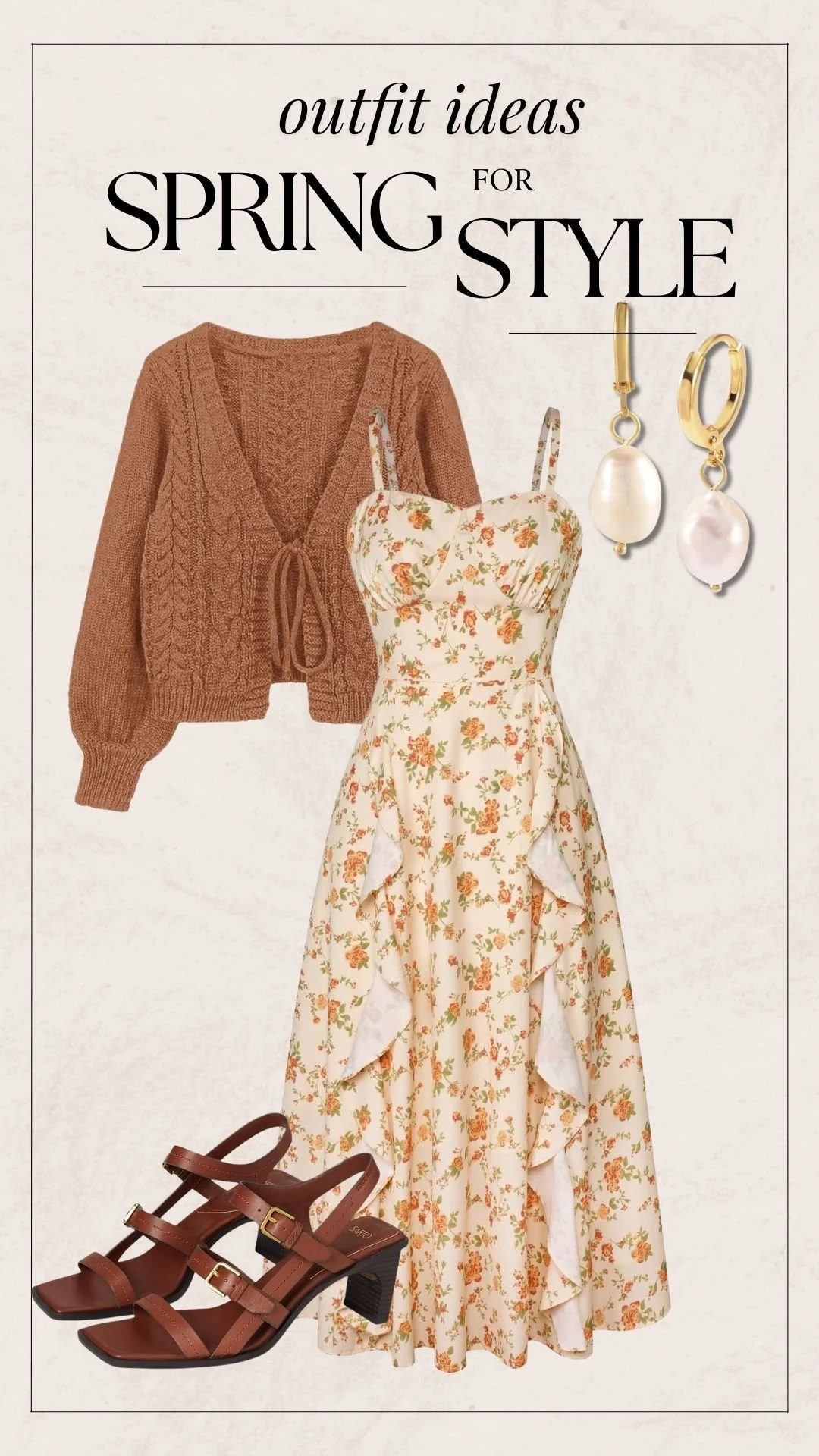 Cute Spring Outfit Ideas - Floral Dress + Cropped Cardigan