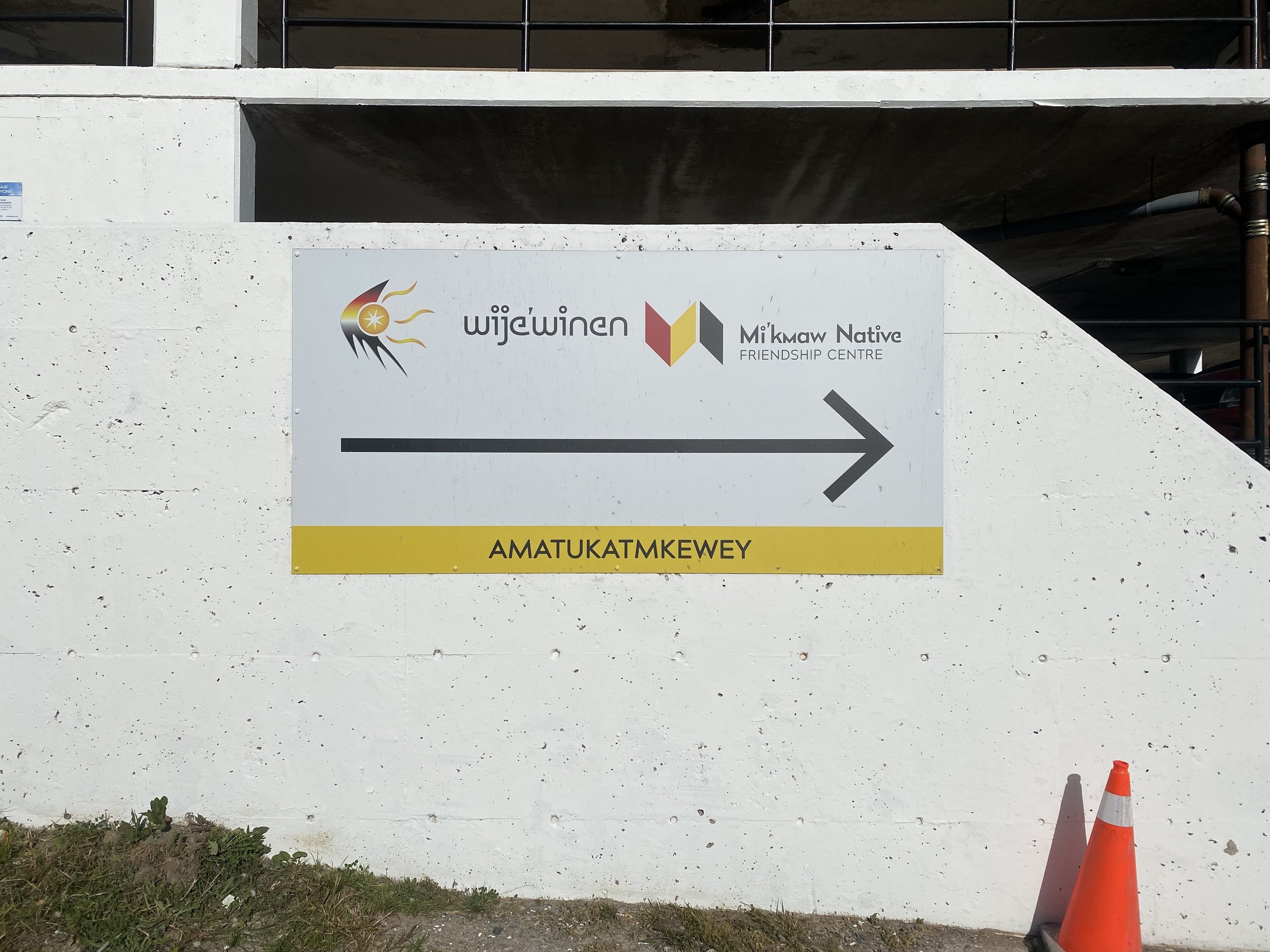 Follow the sign at the bottom