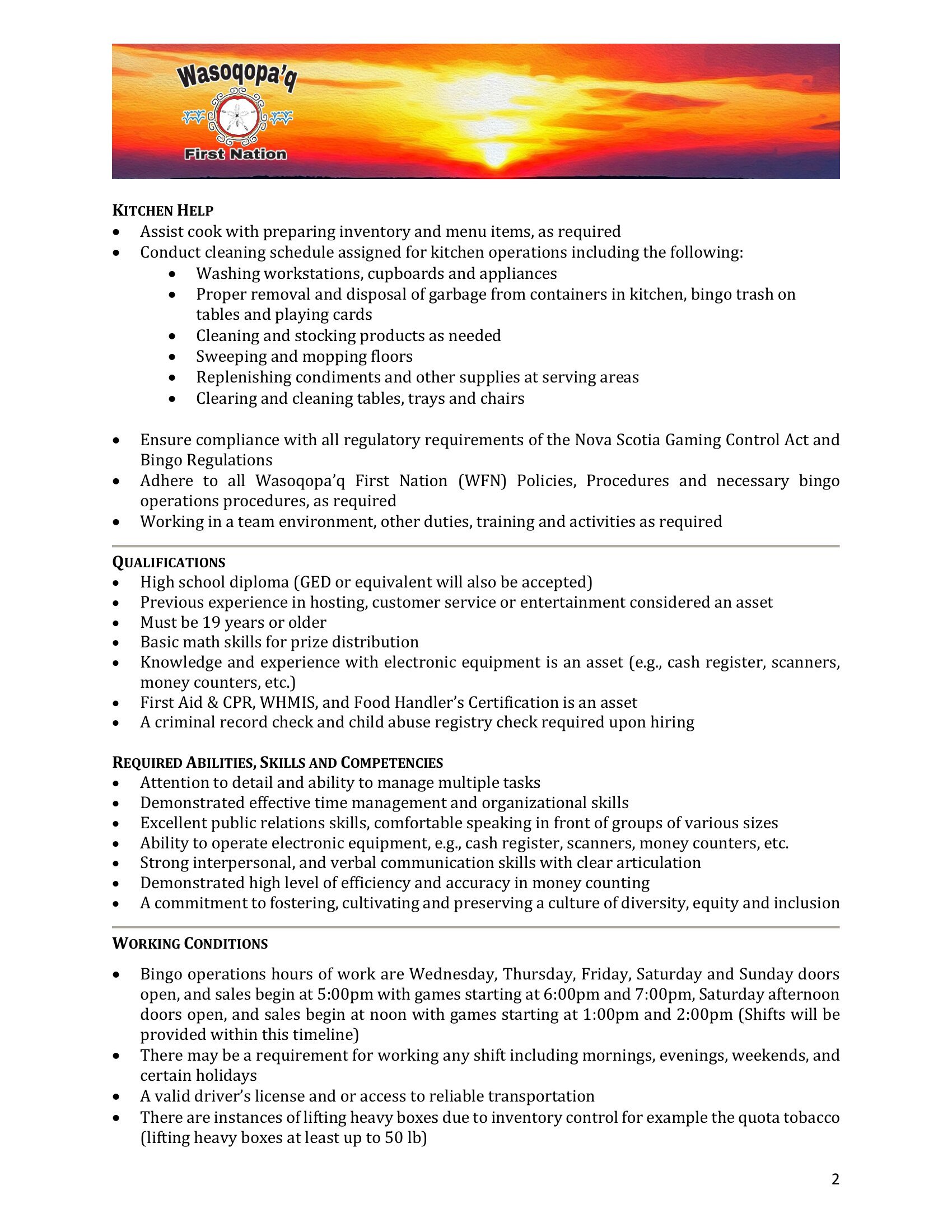 Bingo Hall Attendant Kitchen Help Job Posting-2.jpg