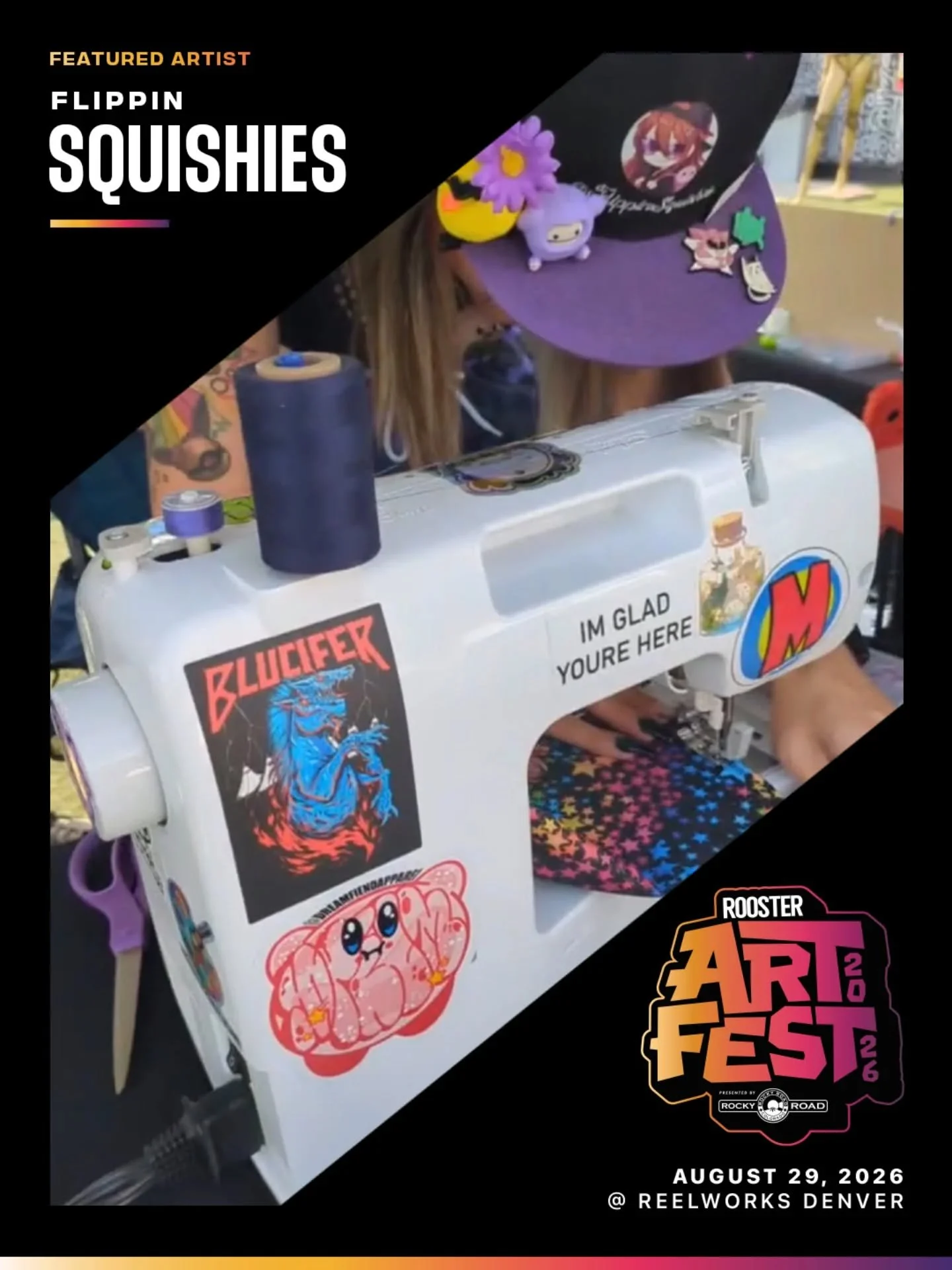 🌟Featured Artist Spotlight🌟

@roostermag is thrilled to showcase the incredible work of @flippinsquishies at ArtFest 2026, Saturday August 29th at @reelworksdenver 

#DenverArtists #RoosterArtFest2026 #denverevents
