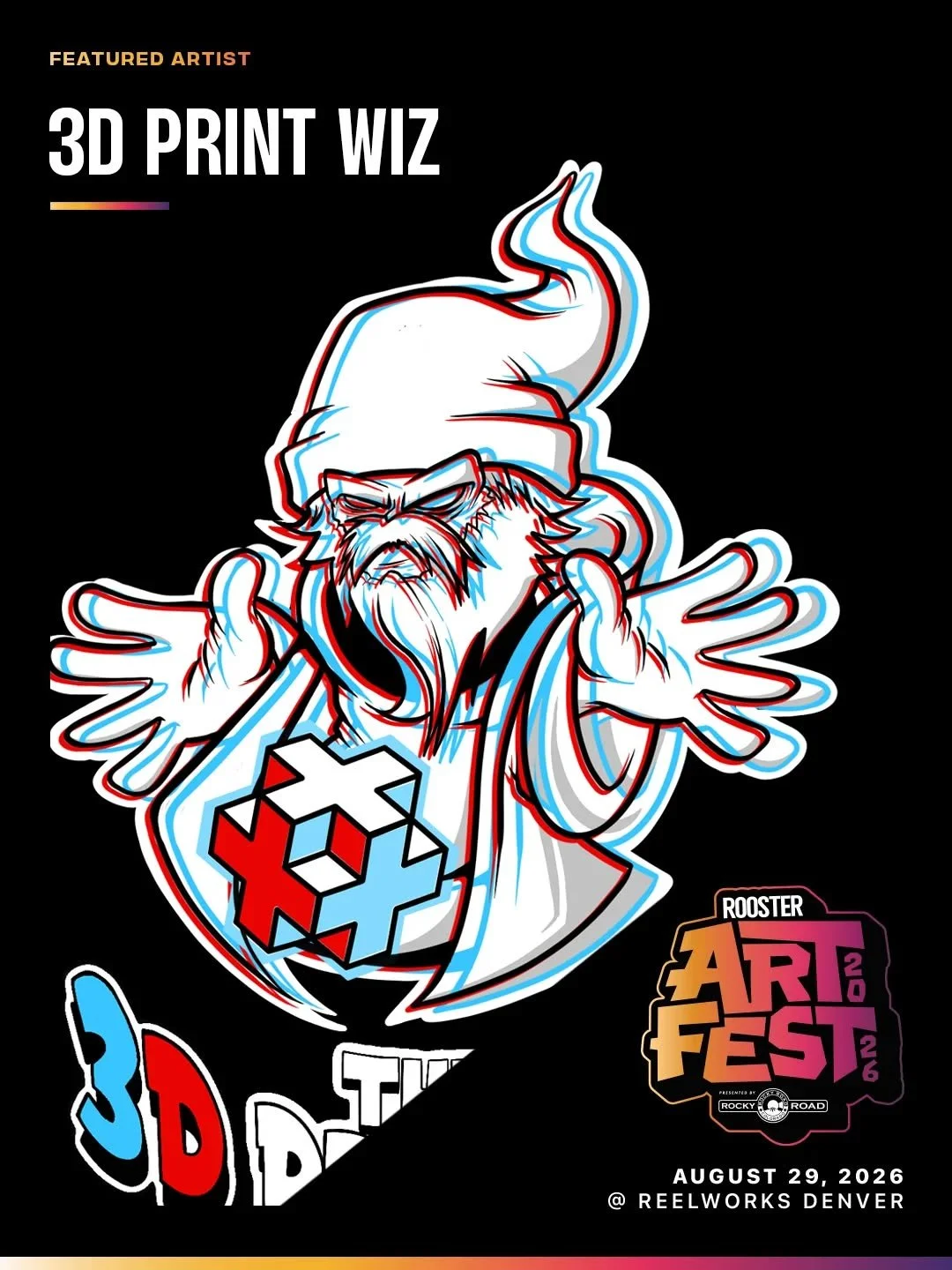 🌟Featured Artist Spotlight🌟

@roostermag is thrilled to showcase the incredible work of @3dprintwizz at ArtFest 2026, Saturday August 29th at @reelworksdenver 

#RoosterArtFest2026 #denverevents #3dartwork