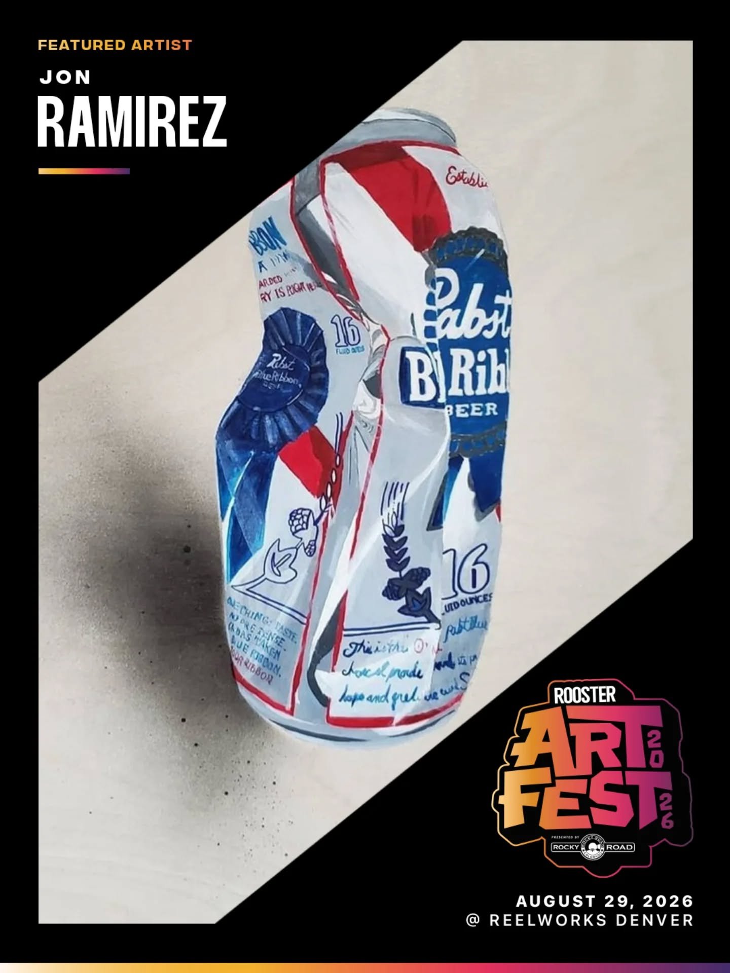🌟Featured Artist Spotlight🌟
@roostermag is thrilled to showcase the incredible work of @jonathan.ramirez.art at ArtFest 2026, Saturday August 29th at @reelworksdenver 

#denverevents #denverart #RoosterArtFest2026 #roostermagazine
