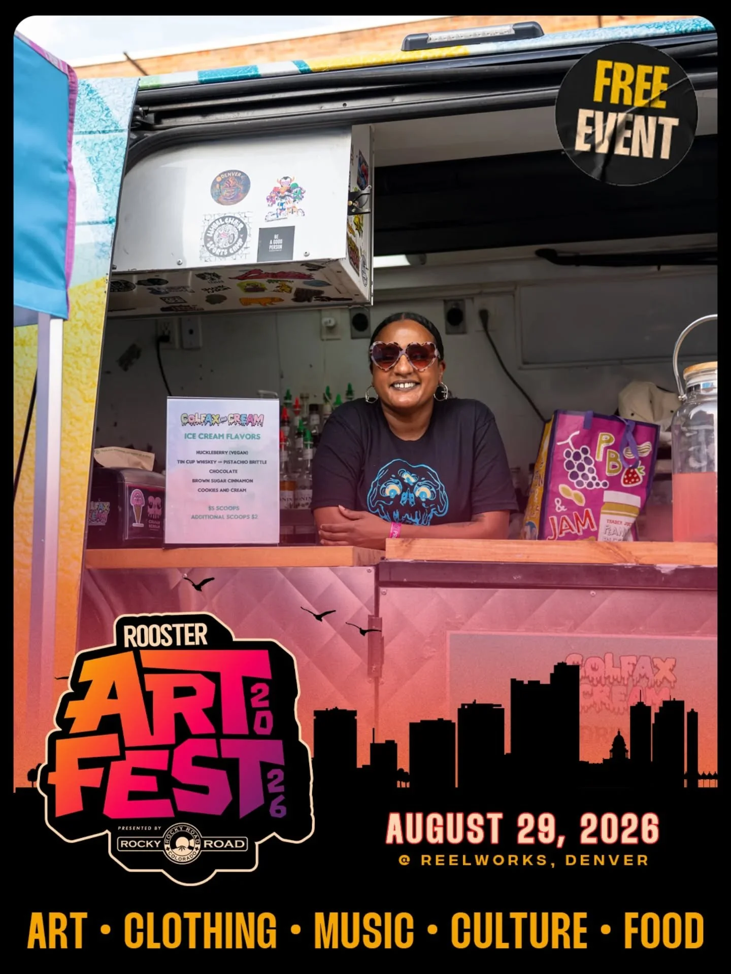 The art will be hot. The treats will be cold. The event will be FREE🍦🔥