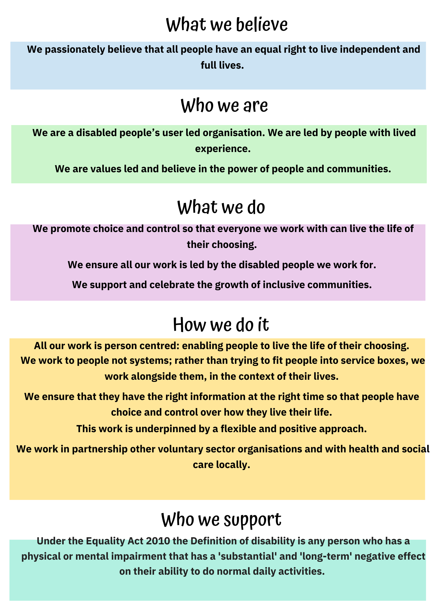 Our values statements