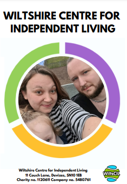 Front cover of the Wiltshire Centre for Independent Living leaflet