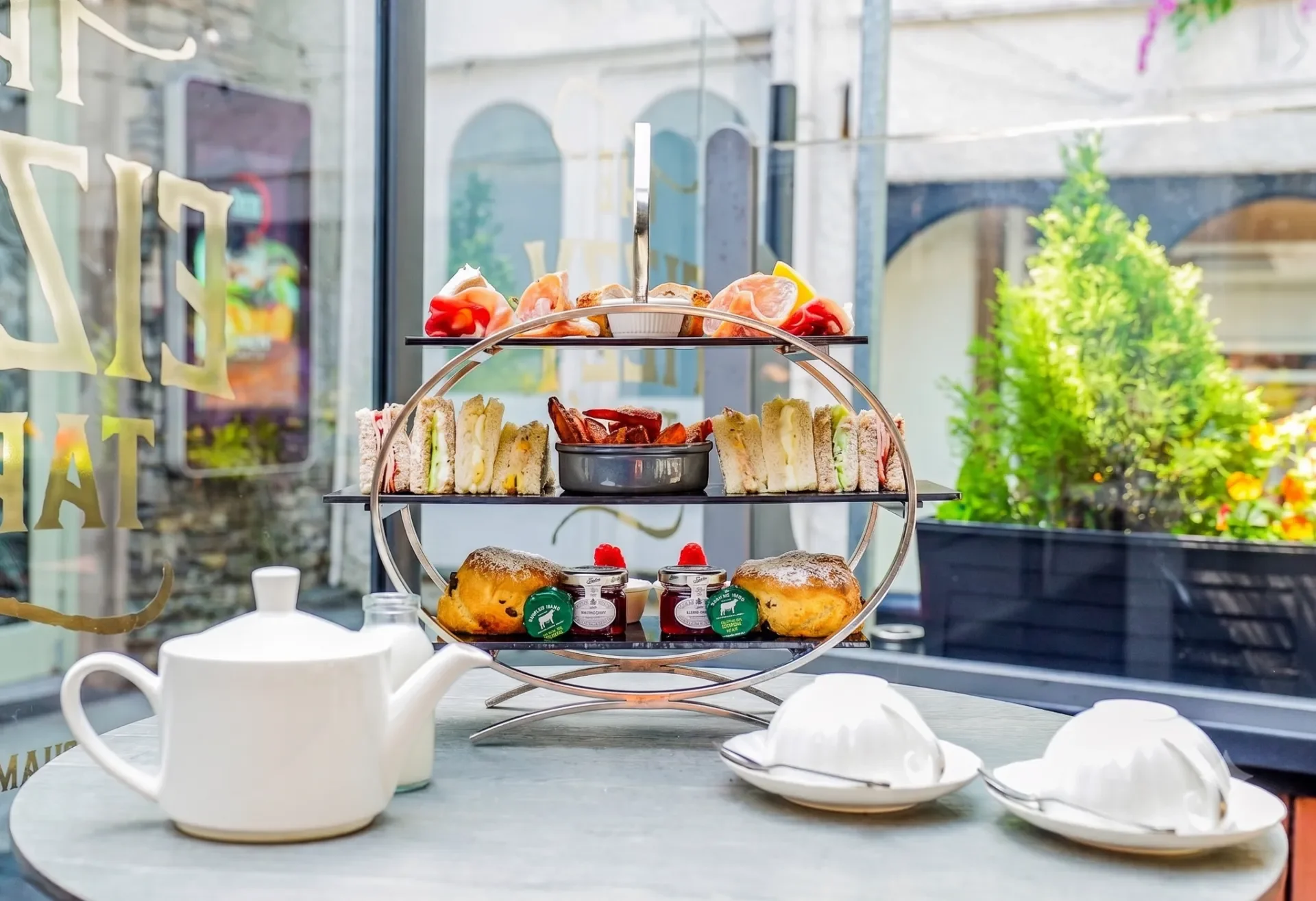 The Fizzy Tarté rea and sandwiches served
