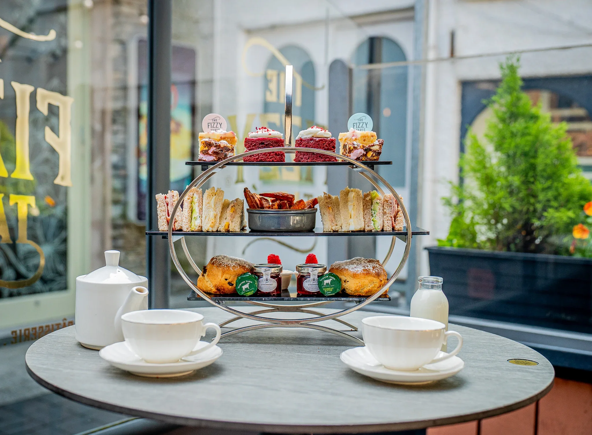 The Fizzy Tarté classic afternoon tea served in tea cups
