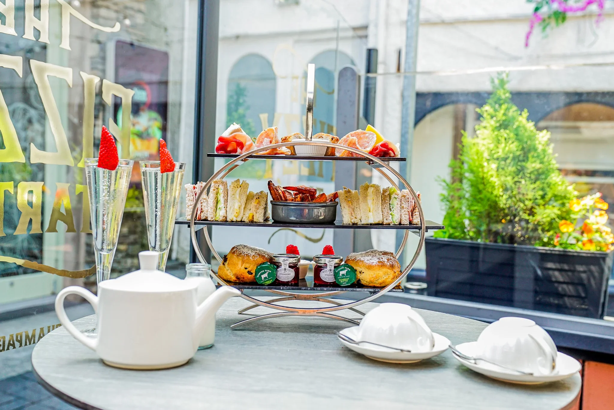 The Fizzy Tarté rea and sandwiches served