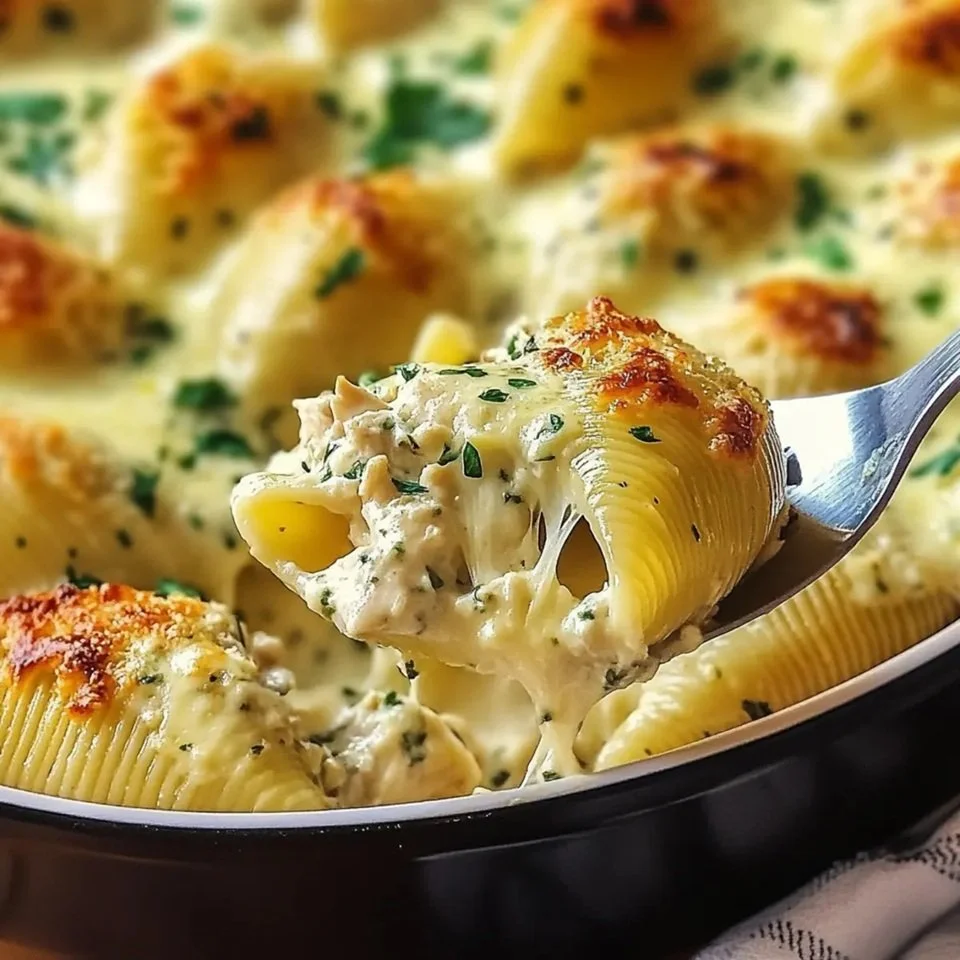 Chicken Alfredo Stuffed Conchiglioni