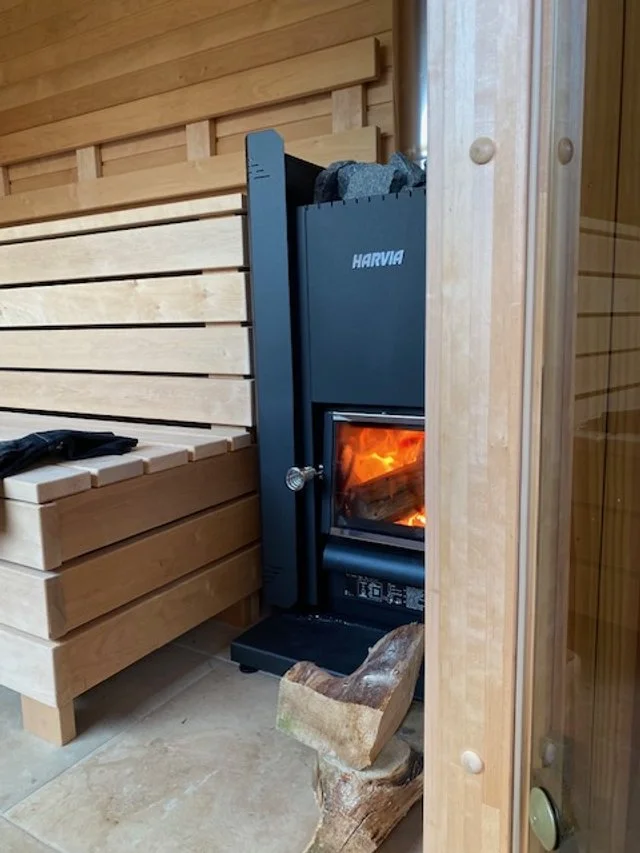 my oke yoga wood fired sauna used during yoga retreat days in Dorset