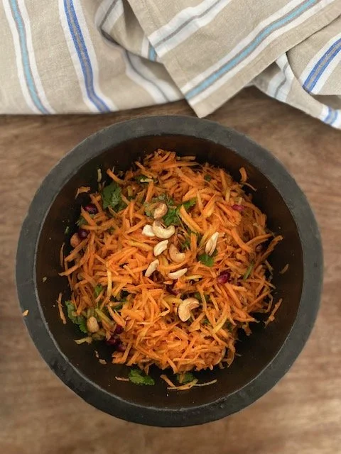 Carrot salad for yoga retreat lunch