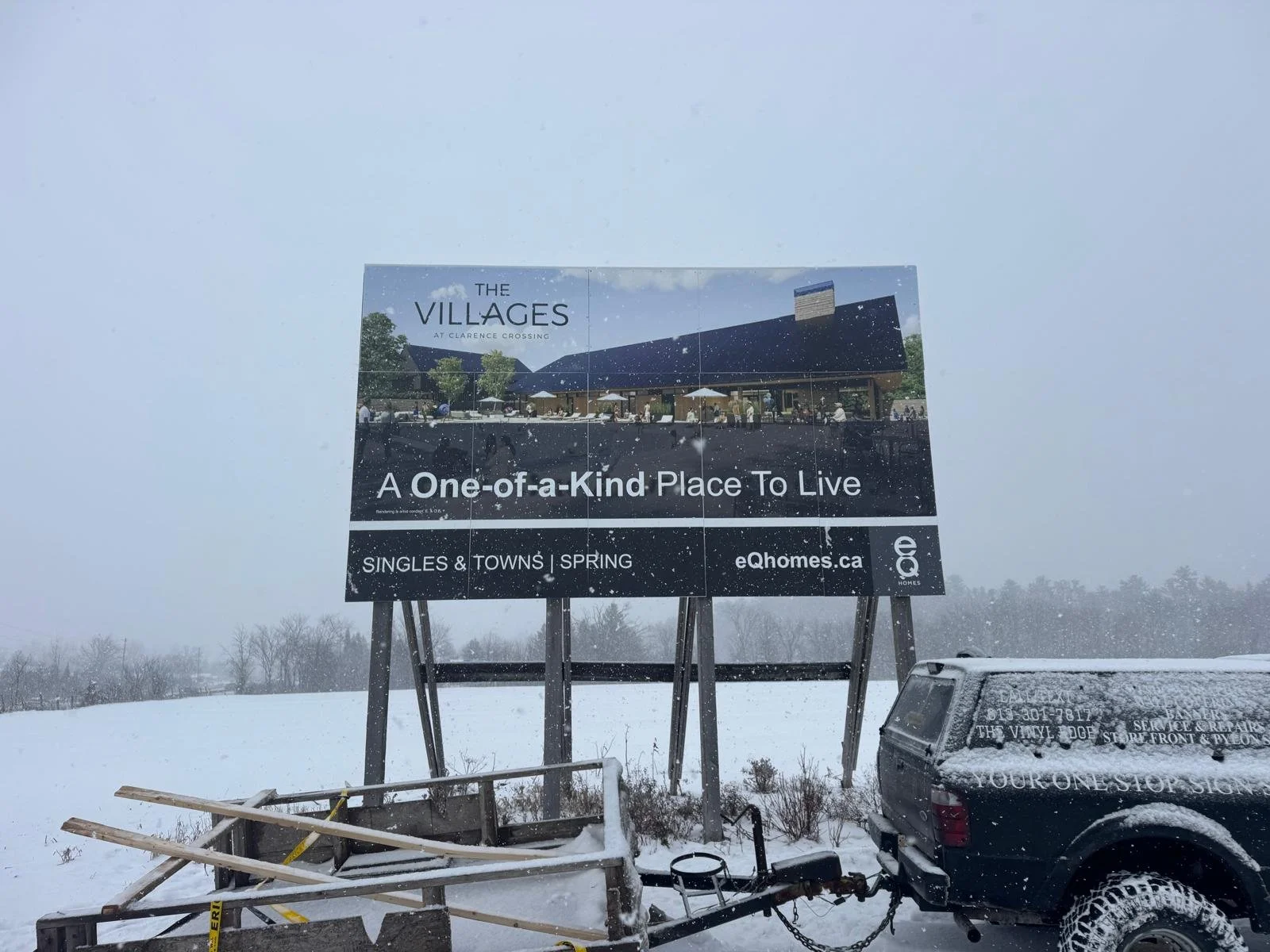 Community Signage in Ottawa – The Villages by eQ Homes

The Vinyl Edge proudly produced and installed custom community branding signage for The Villages by eQ Homes in Ottawa—helping bring to life one of the region’s most distinctive and thoughtfully