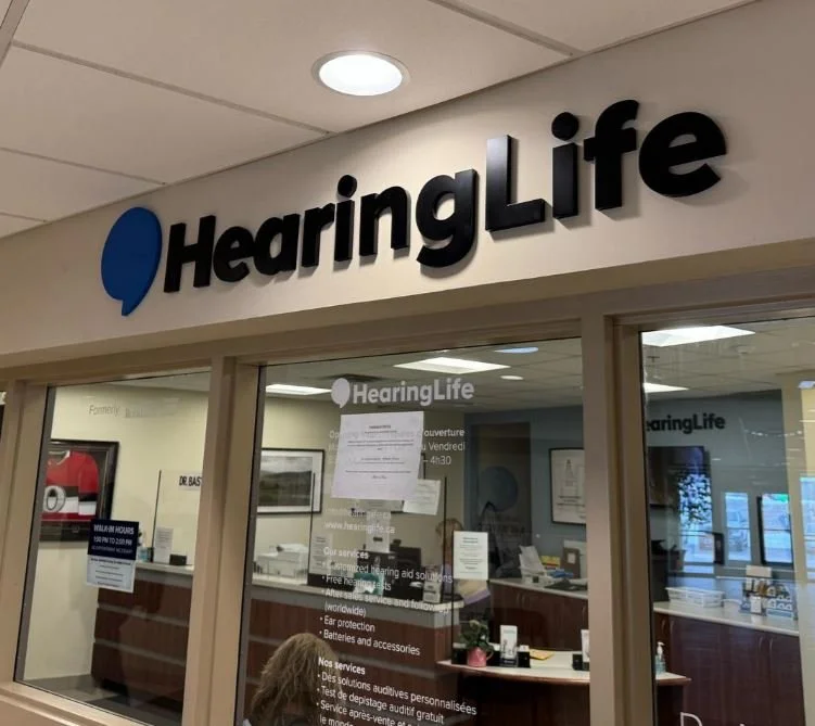 Custom 3D storefront signage installed for HearingLife, featuring bold, high-contrast lettering for maximum visibility. Professionally crafted and mounted for a sleek, modern look. Enhance your business presence with premium exterior and interior sig