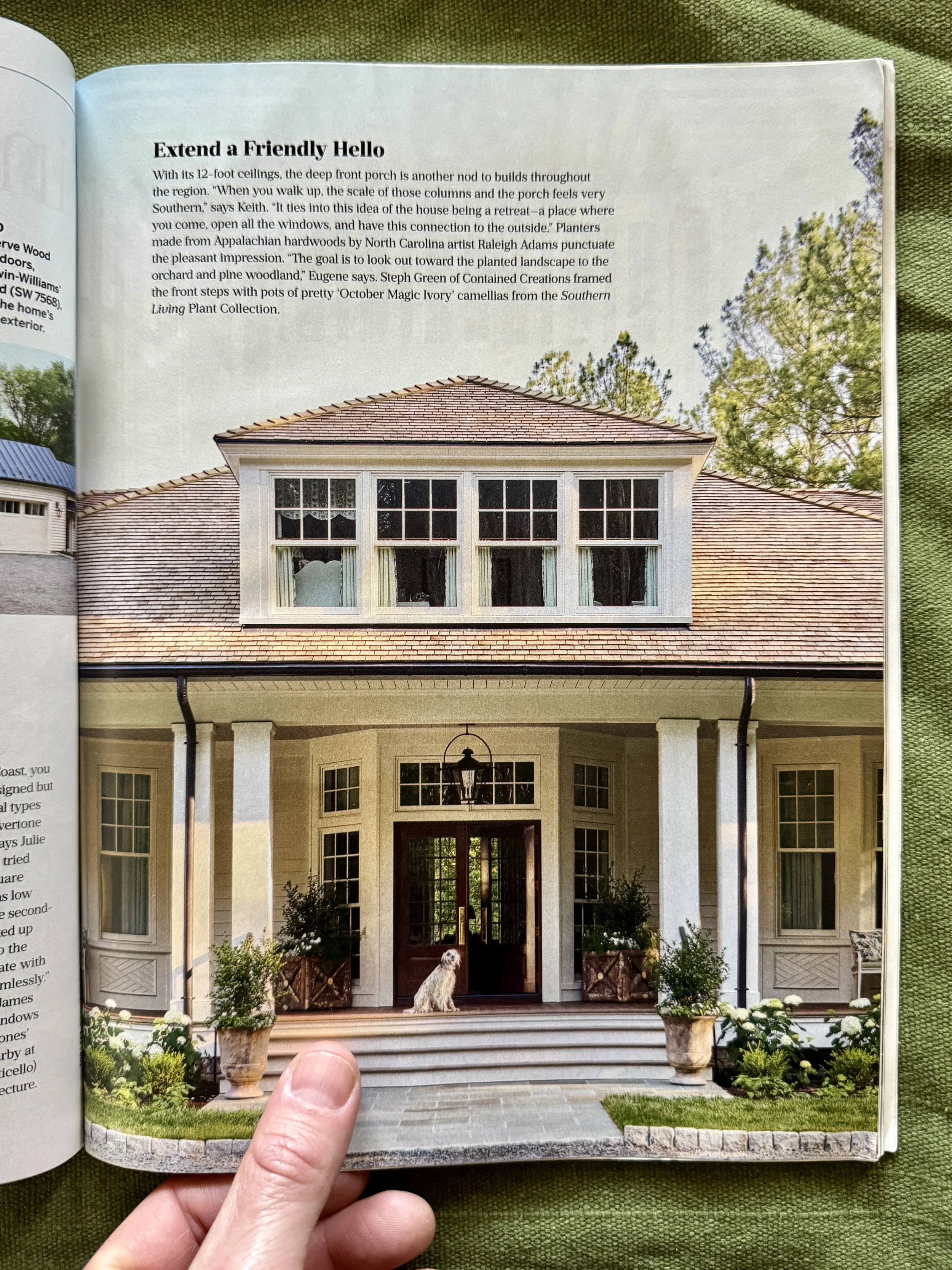 "Planters made from Appalachian hardwoods by North Carolina artist Raleigh Adams punctuate the pleasant impression." - Southern Living Magazine // September 2025
