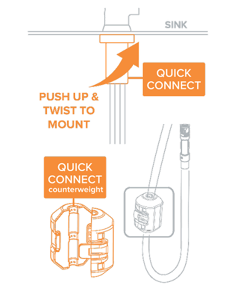 Single-handle pull-down faucet installation diagram