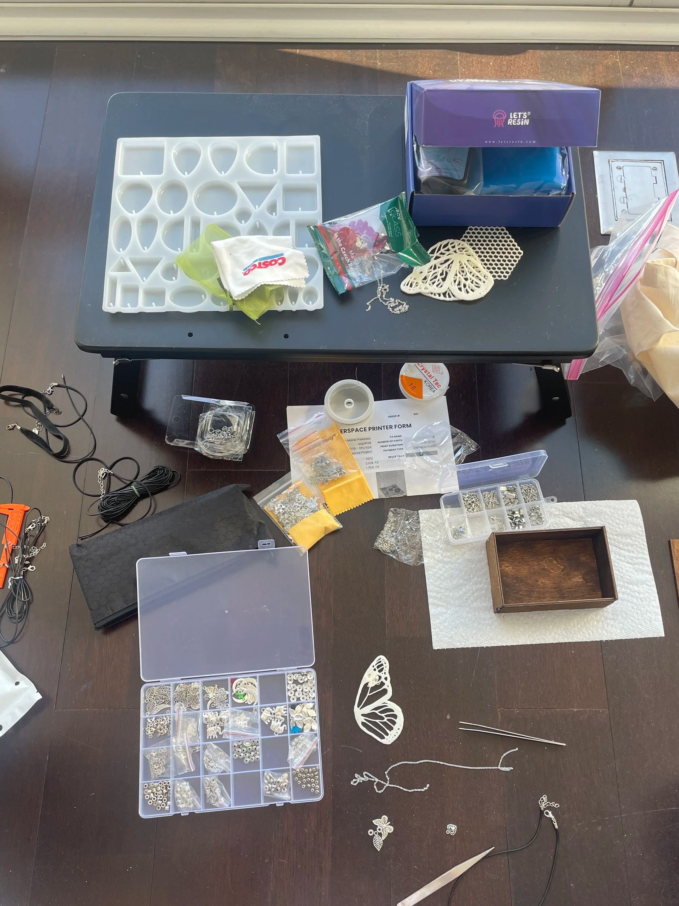 Set up for putting pendants together