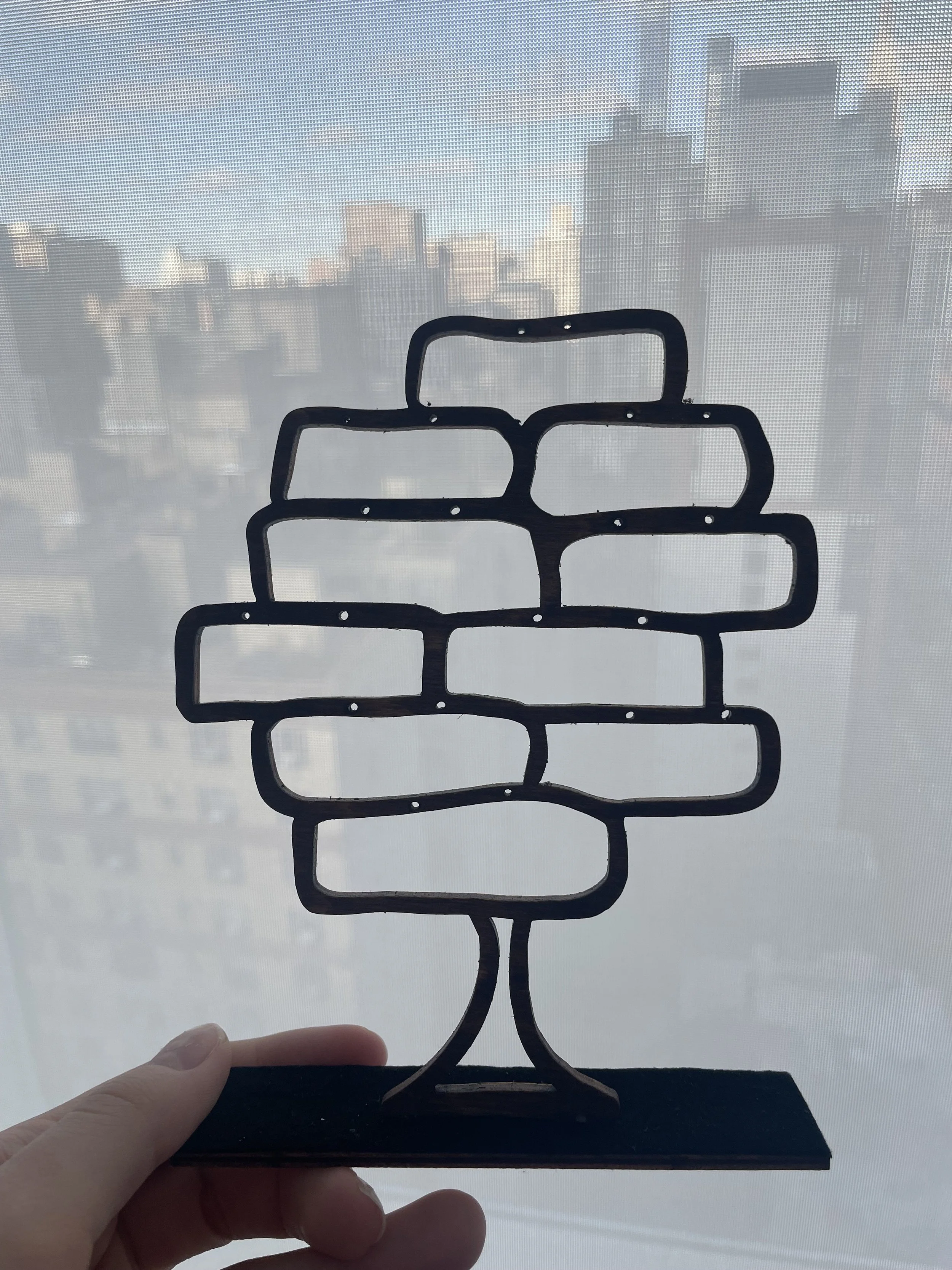 Stained and added a stand for the earring holder