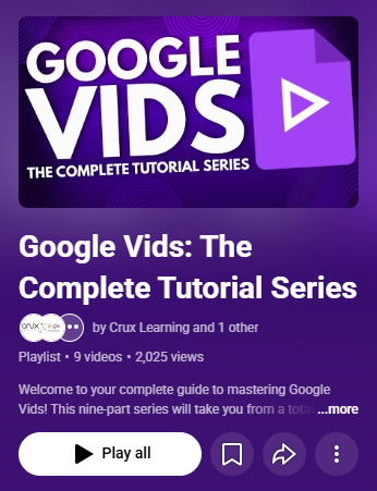 Google Vids YouTube Tutorial guide Link