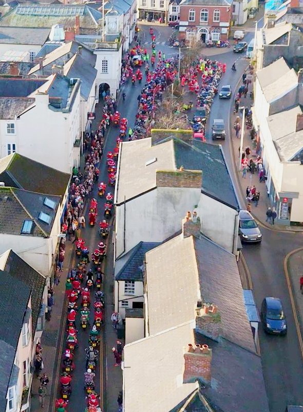 Santas on Bikes South Molton by Adam Nichols