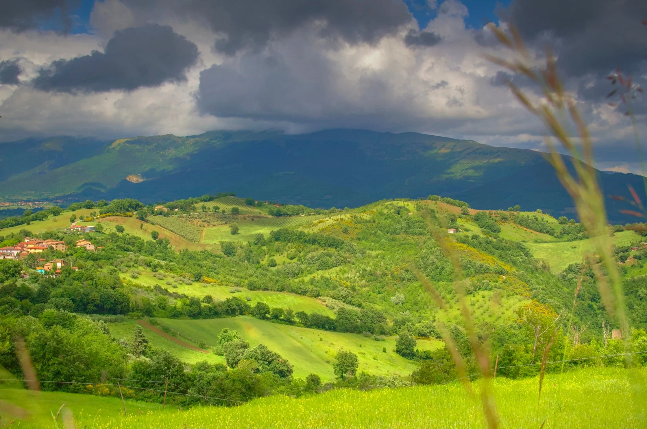 A typical Umbrian mountain landscape, taken on the way to Assisi.