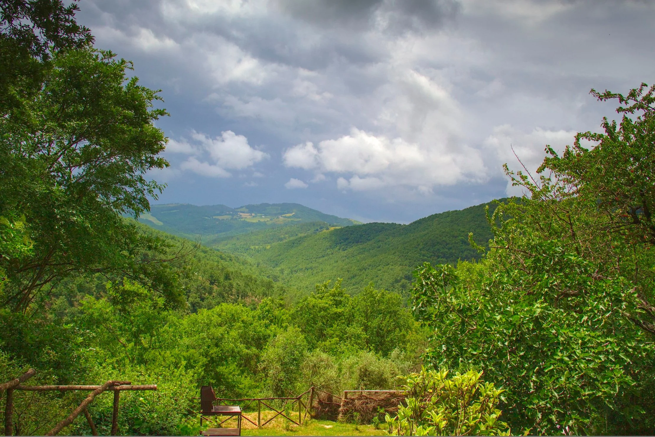 A Summer storm brewing at the end of our valley.
