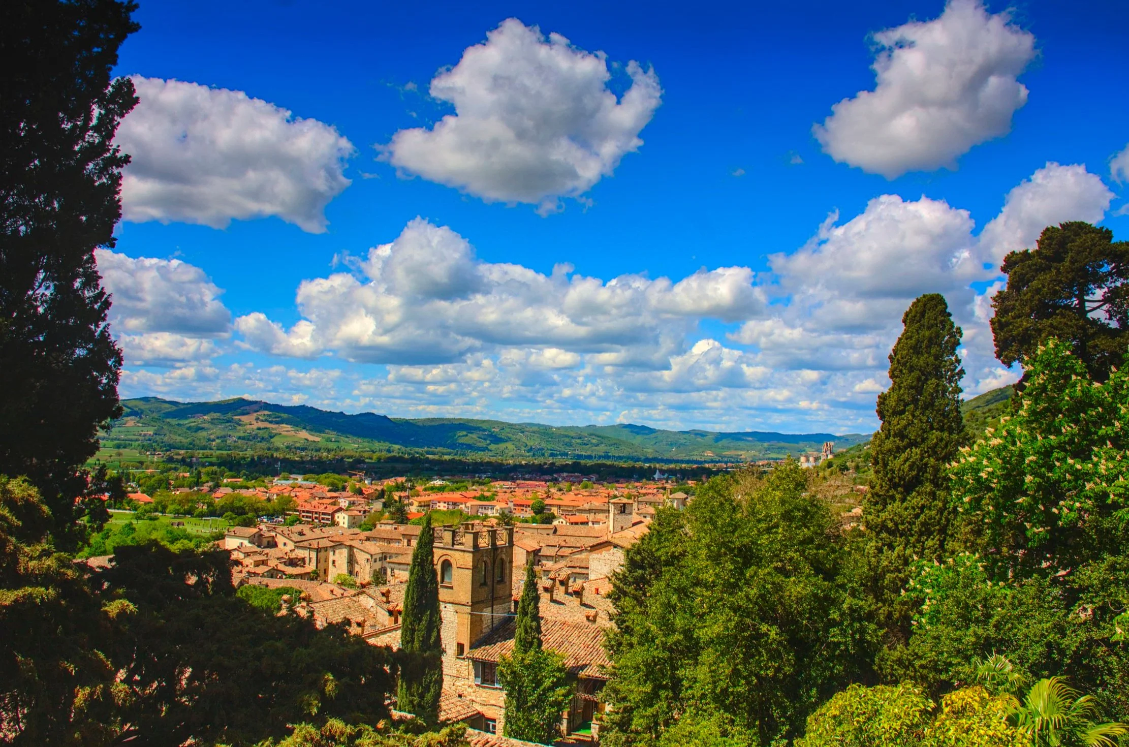 A panorama of Gubbio - the most perfectly preserved medieval city in Italy. A short drive from us. 