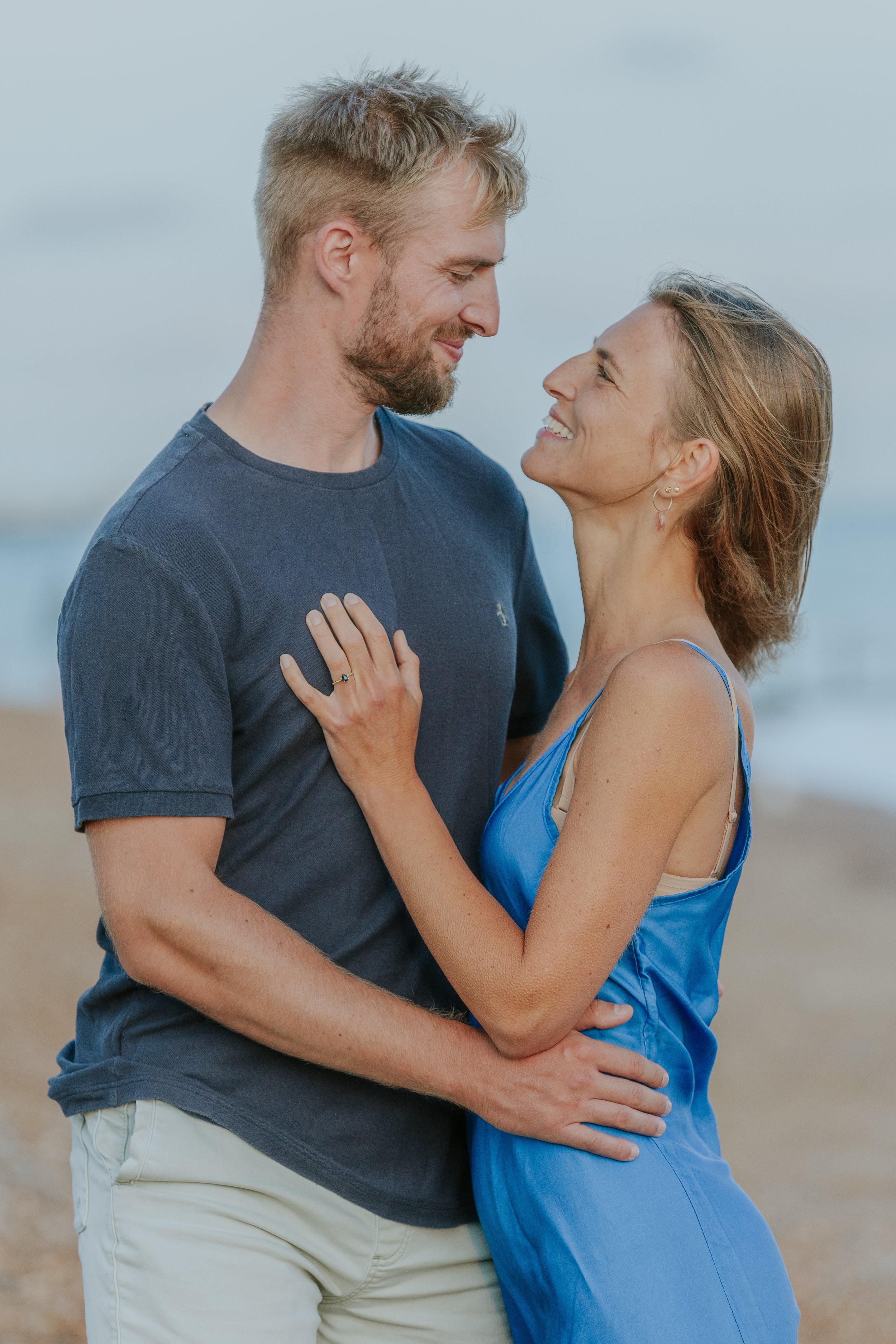 Couple photoshoot by the sea in Brighton and Hove in Sussex.