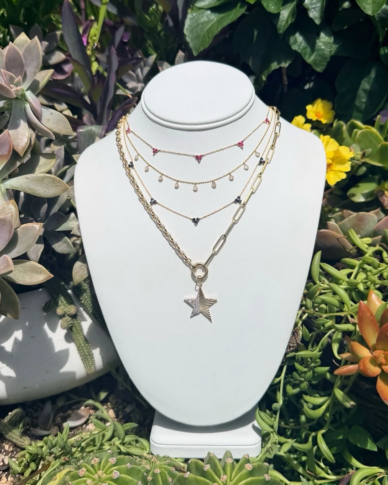 ❤️💙 Rubies &amp; sapphires&mdash;the perfect pairing for the Fourth of July. Stop in before the holiday to add a little sparkle to your celebration! 🇺🇸
Open today until 4:00pm. We will be closed Friday &amp; Saturday for the holiday!