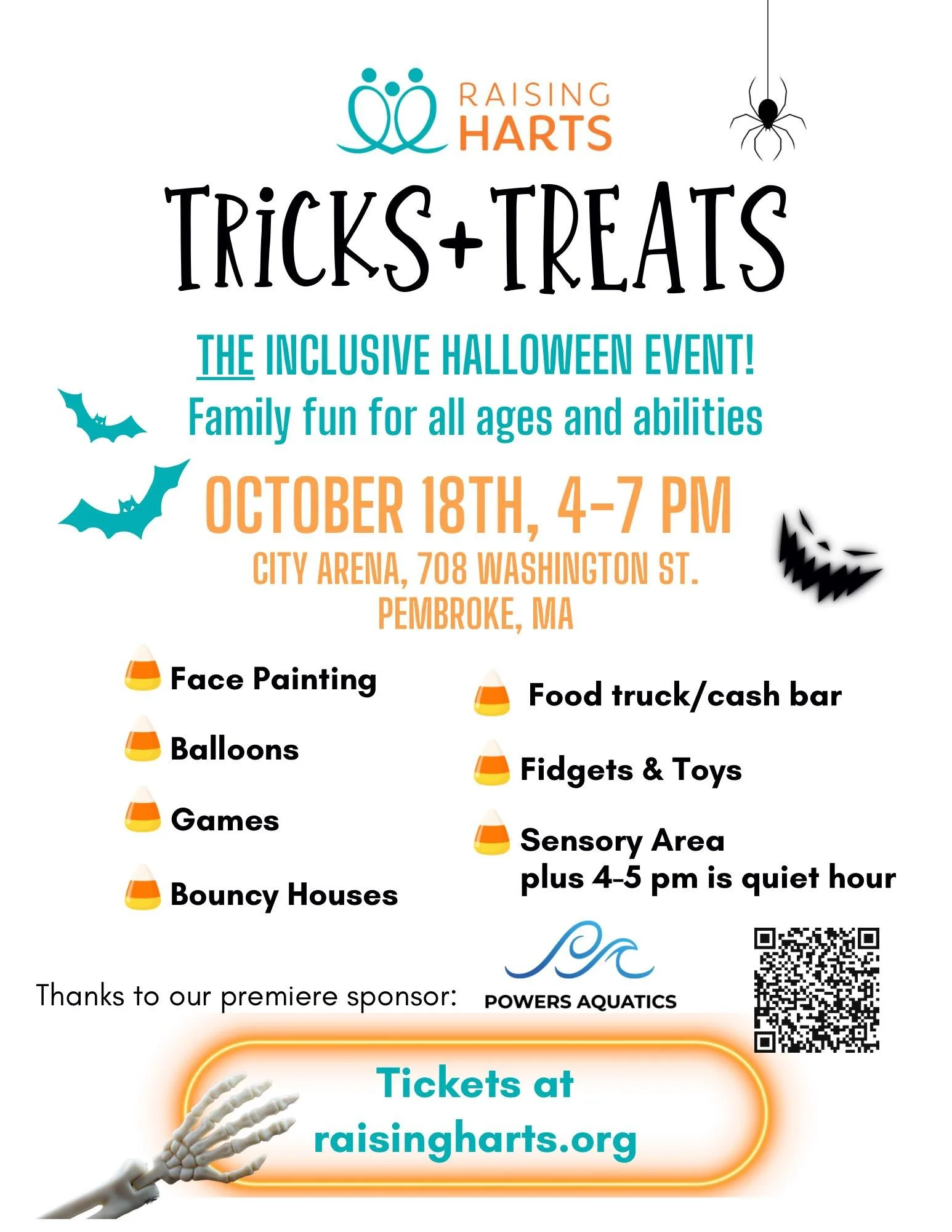 Tomorrow is the big day!! 

Raising Harts 4th Annual Tricks &amp; Treats Inclusive Halloween Event at City Arena in Pembroke! 4-7pm 
*4-5p is for our sensory sensitive friends!
This event is my favorite! It&rsquo;s a community vibe, no judgement wher
