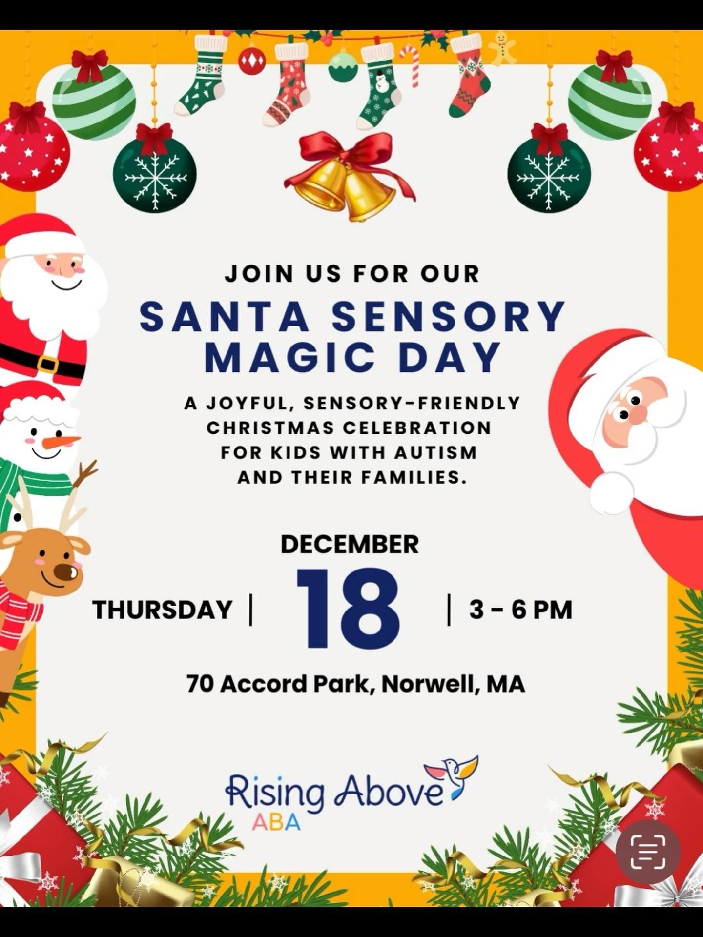 Exciting sensory friendly Santa event coming up, hosted by our friends @risingaboveaba! Check it out! ❄️🎄🎅🤶