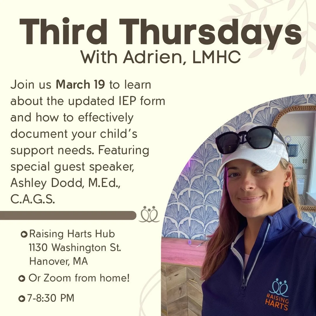 Just a quick reminder that our discussion with Ashley Dodd is coming up on Thursday, March 19!

We&rsquo;ll be diving into the new IEP form and how to effectively capture your child&rsquo;s support needs and accommodations.

Note: This session was re