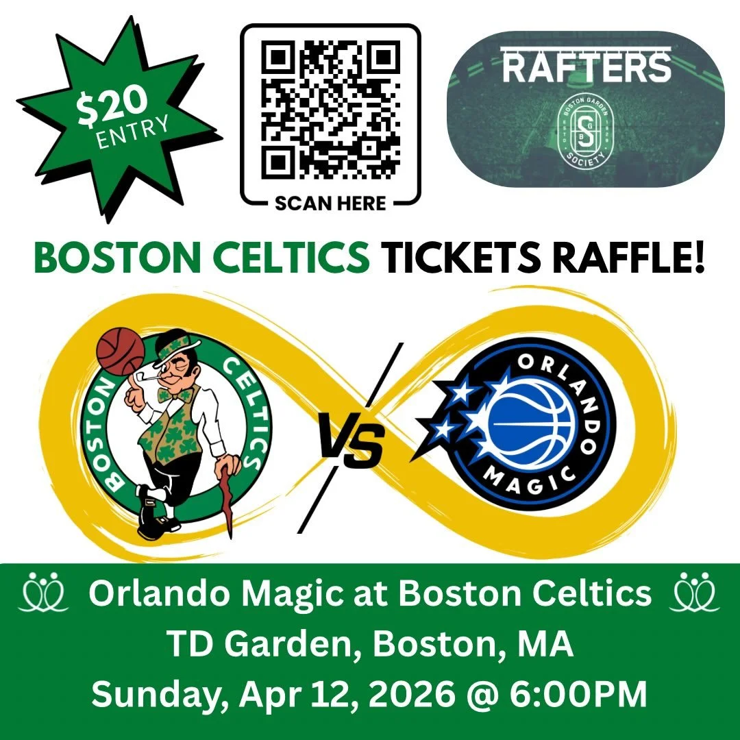 Hey Celtics fans!

Before you hunt for those last few Easter eggs, be sure to enter our raffle for a pair of Celtics tickets! 

Follow the QR code or head to https://givebutter.com/TeamRaisingHarts to enter.

Entries close Wednesday, April 8th at 8pm
