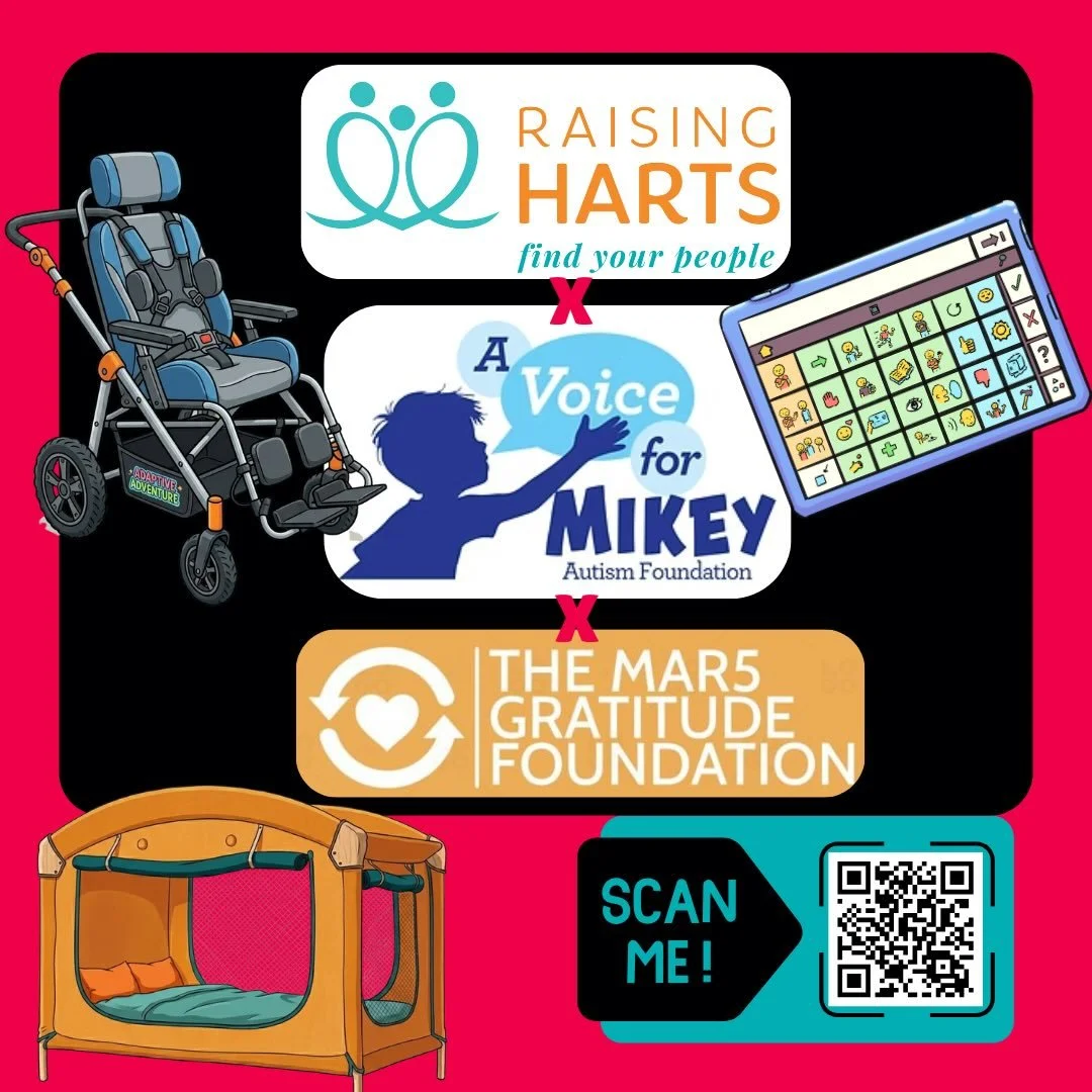 MAR5 and A Voice for Mikey are back, stepping up for families in our community. Raising Harts has been selected for an incredible opportunity to connect local autism families with direct support from the MAR5 Gratitude Foundation and A Voice for Mike