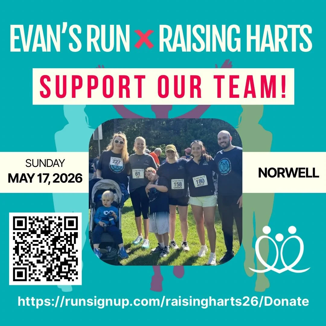 With over 30 runners on Team RH, we are FIRED UP and READY for Evan&rsquo;s Run this weekend! 

Now it&rsquo;s your chance to help us meet our fundraising goal. Head to https://runsignup.com/raisingharts26/Donate to contribute. (follow the QR code or