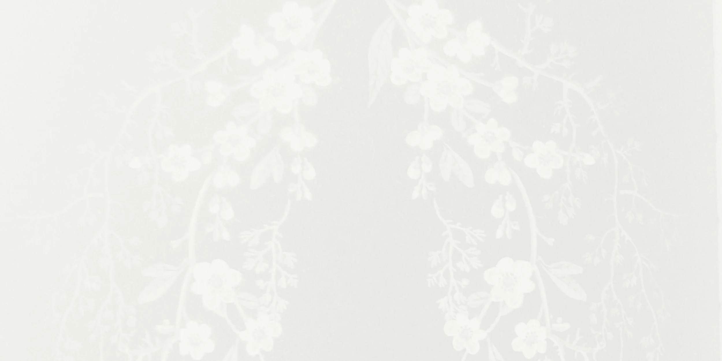 Delicate floral pattern with small blossoms and leaves on a light background.