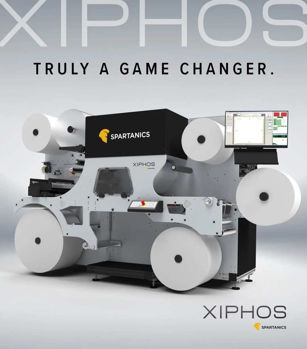 The future of label making is here. Introducing the XIPHOS Compact Laser System.

The latest laser converting technology that eliminates tooling costs and downtime and offers incredible design flexibility for the labels themselves: new industry-leadi