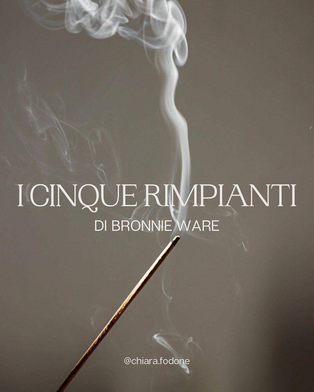 Bronnie Ware, infermiera australiana, ha raccolto nel suo libro i cinque rimpianti pi&ugrave; grandi dei suoi pazienti nei loro ultimi giorni di vita.

Una guida all&rsquo;esistenza, per ritornare all&rsquo;essenza. 

#cinquerimpianti #vita #meditazi